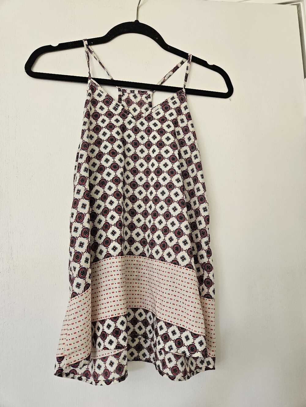 Peach Love California Geometric Boho Halter Tank Top Med/Large (See Measurements
